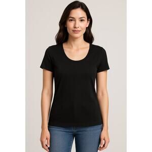 Lark & Ro Scoop Neck Short Sleeve Blouse - Size Large NWT